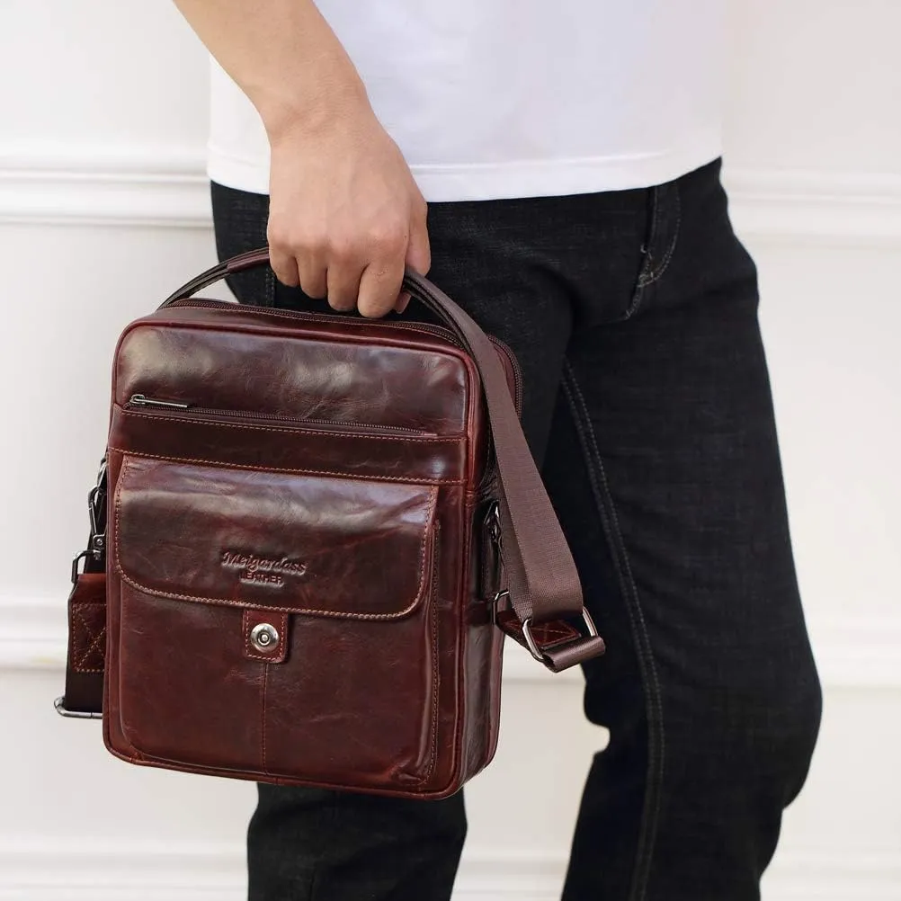 Men's Genuine Leather Messenger Shoulder Bag Handbag CrossBody Briefcase
