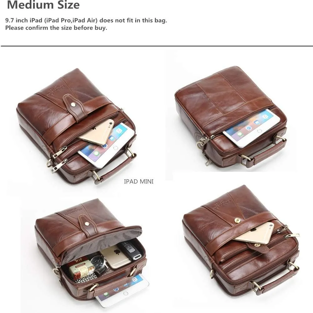 Men's Genuine Leather Messenger Shoulder Bag Handbag CrossBody Briefcase