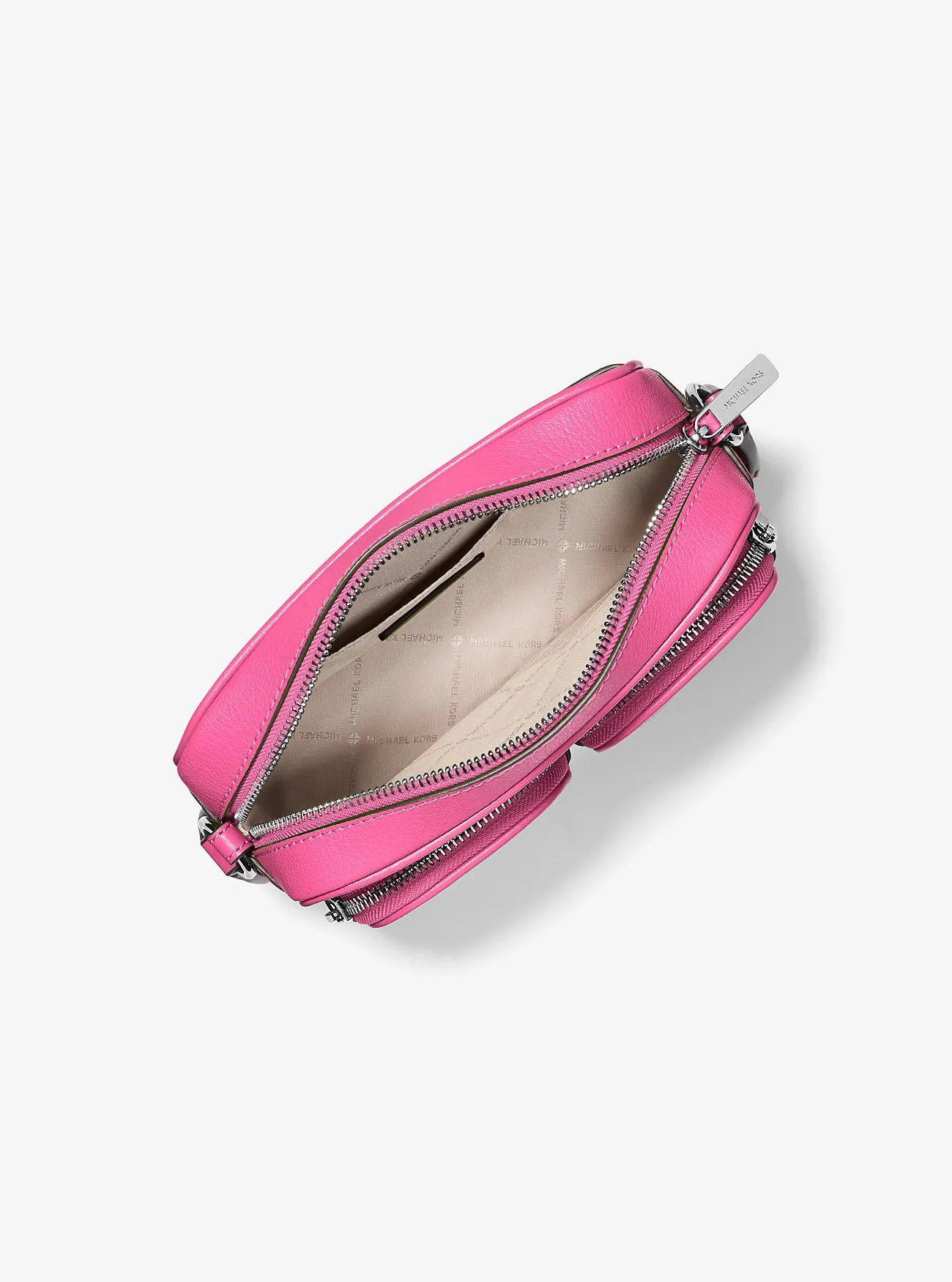 Micheal Kors Jet Set Leather Medium Crossbody Bag with Case for Apple Airpods Pro® Dragonfruit