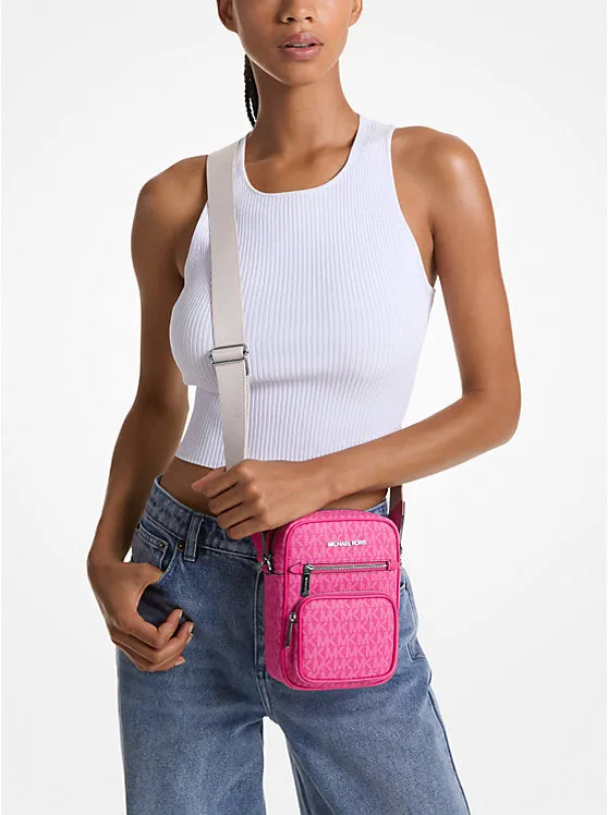 Micheal Kors Jet Set Medium Signature Logo Crossbody Bag Dragonfruit