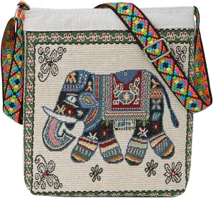 Mini crossbody bag, Fashion zipper small shoulder bag,Elephant pattern, Is the canvas crossbody bag for dreamers