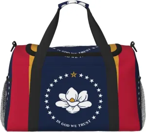 Mississippi State Flag Foldable Travel Duffel Bag Tote Carry On Luggage Bag For Weekend Getaways, For Spontaneous Trips