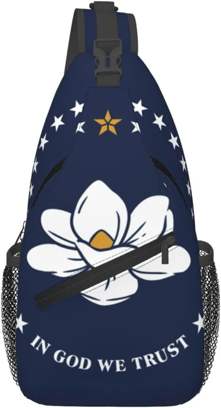 Mississippi State Flag Print Stylish and Practical Crossbody Bag for All Your Travel and Daily Use