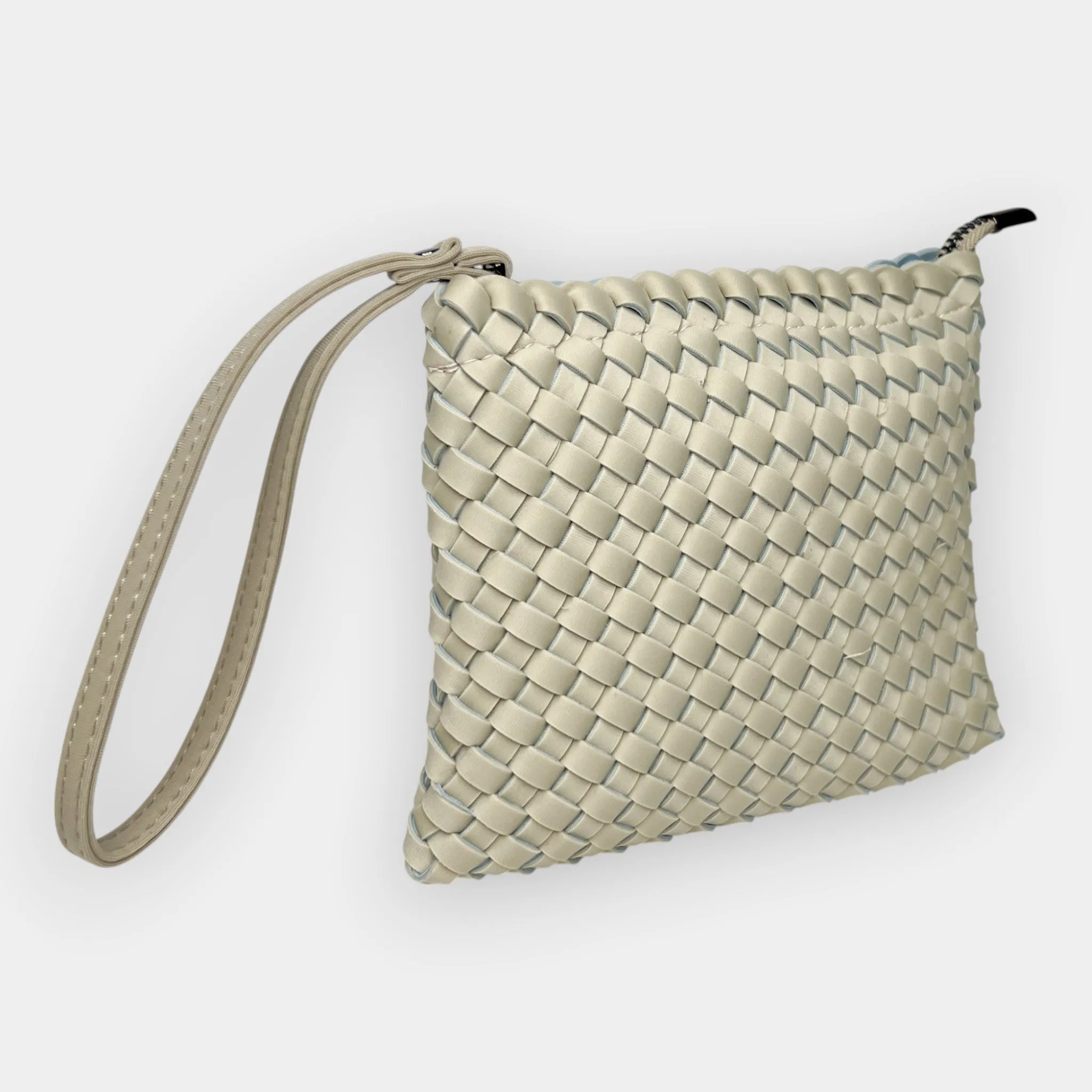 Mon Milou Pale Green and Blue Neoprene Woven Bag