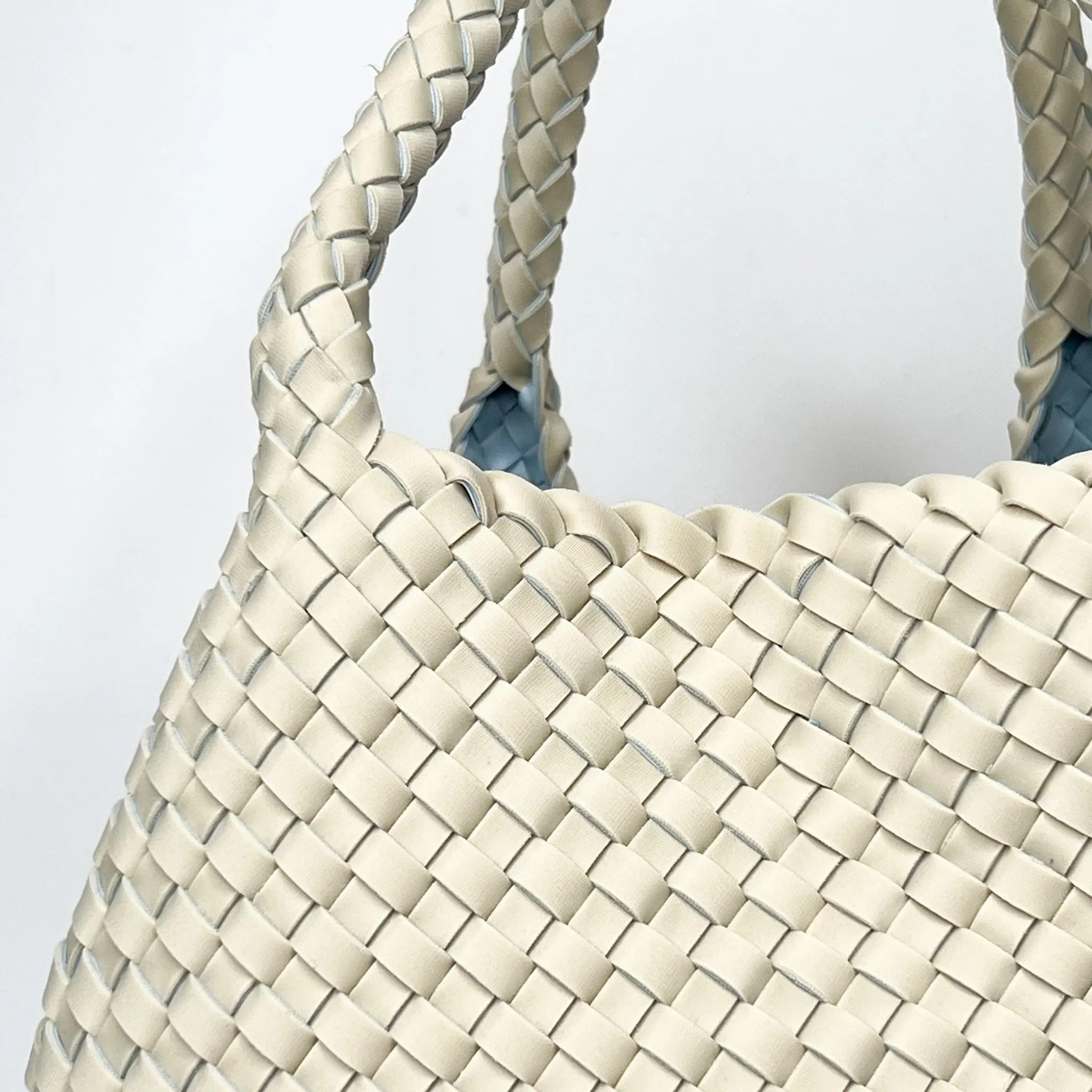 Mon Milou Pale Green and Blue Neoprene Woven Bag