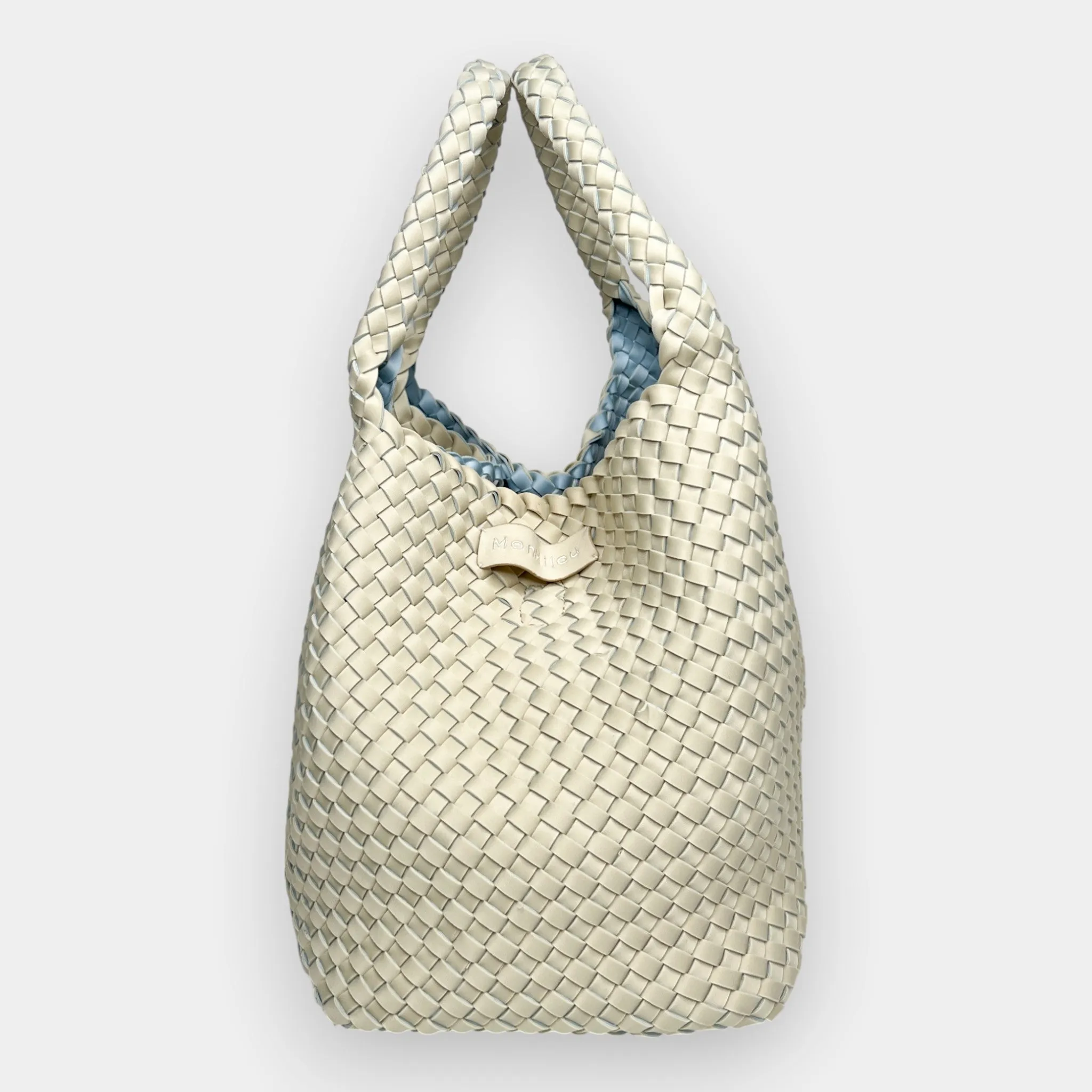 Mon Milou Pale Green and Blue Neoprene Woven Bag