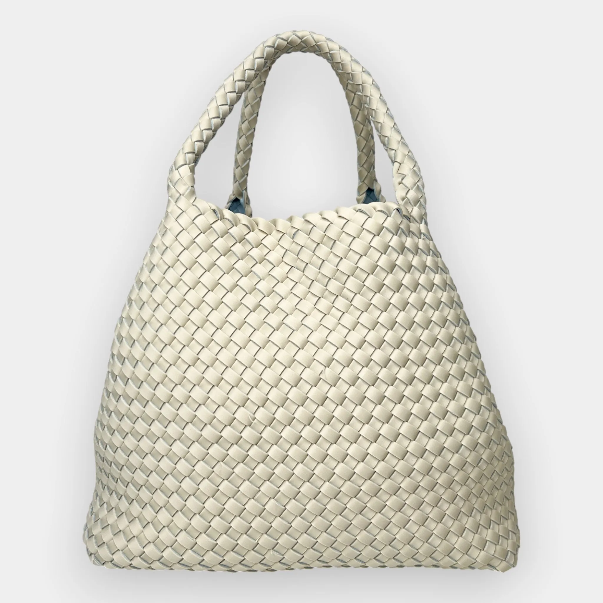 Mon Milou Pale Green and Blue Neoprene Woven Bag