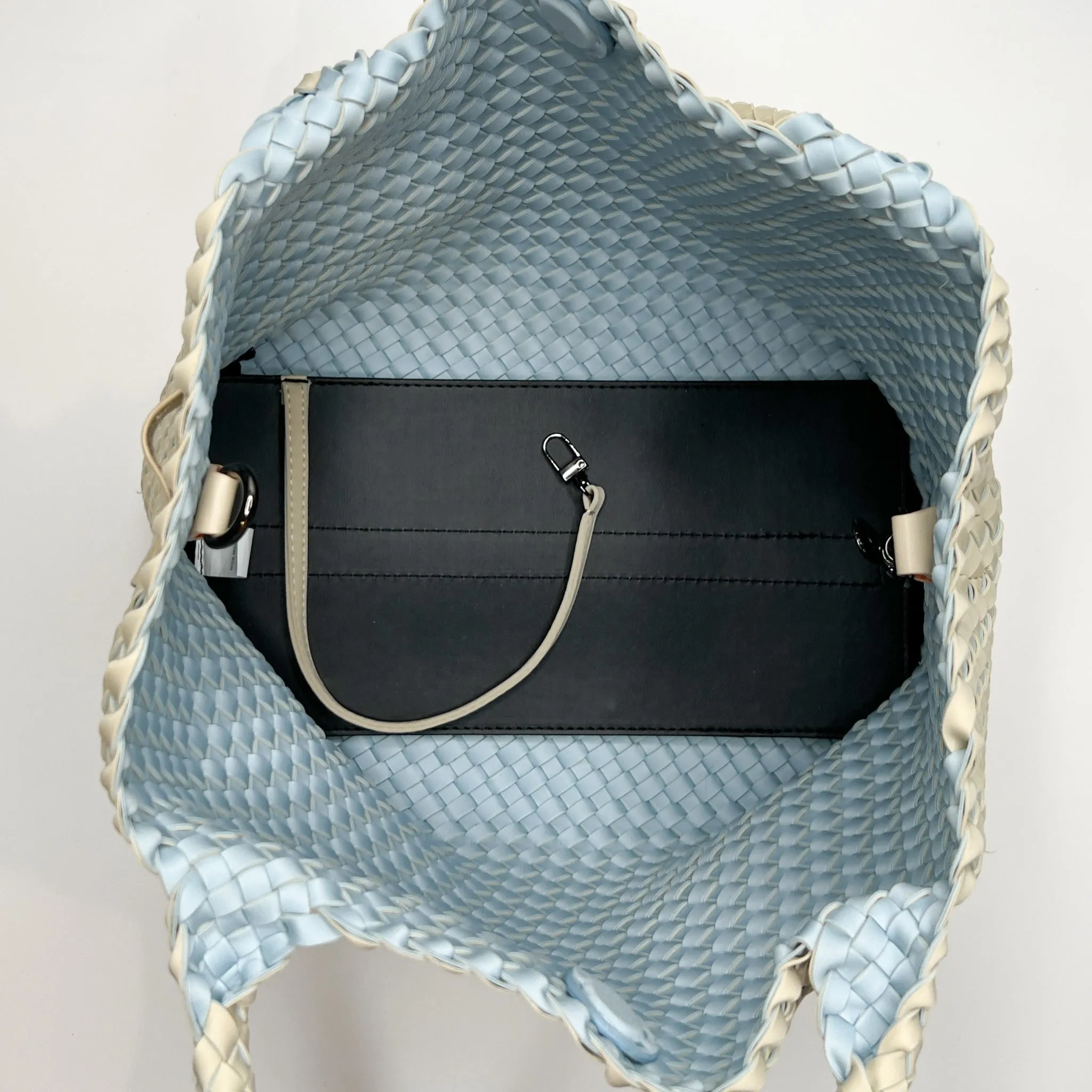 Mon Milou Pale Green and Blue Neoprene Woven Bag