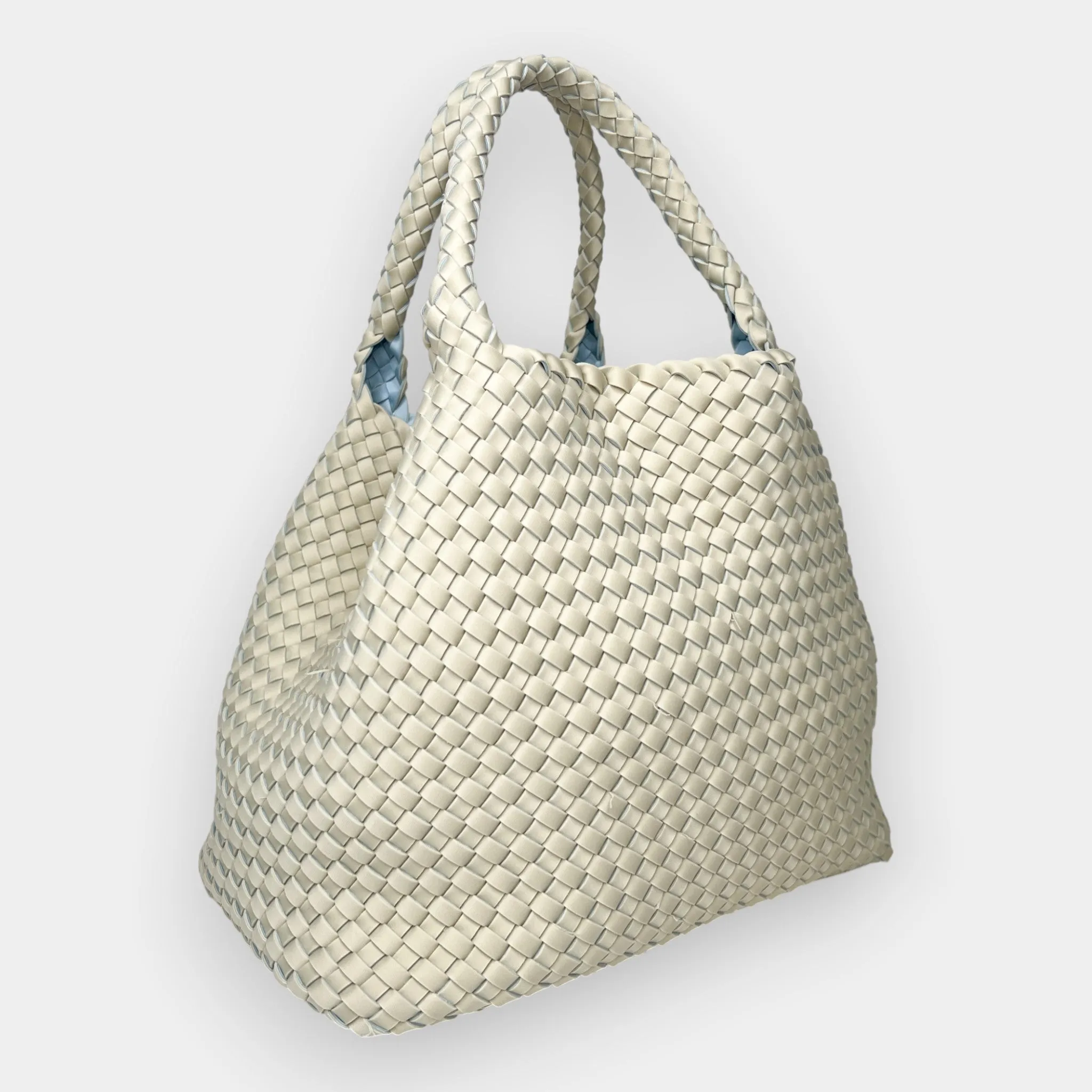 Mon Milou Pale Green and Blue Neoprene Woven Bag