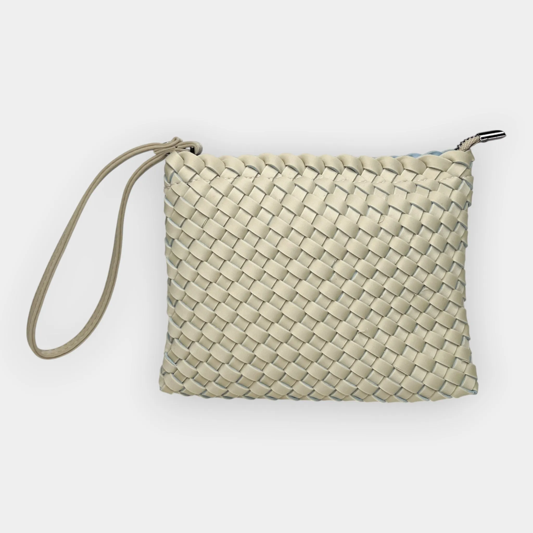 Mon Milou Pale Green and Blue Neoprene Woven Bag