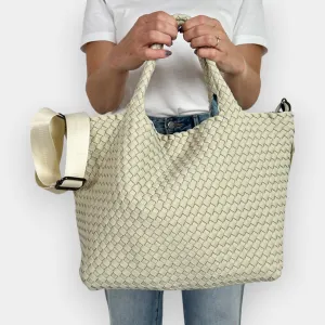 Mon Milou Pale Green and Blue Neoprene Woven Bag