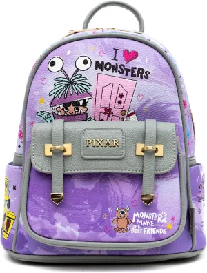 Monsters Inc. 11" Vegan Leather Fashion Mini Backpack