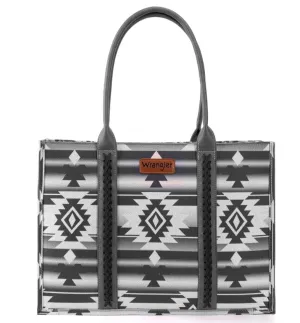 Montana West Wrangler Black Southwestern Print Small Canvas Tote/Crossbody Bag WG2203A-8120