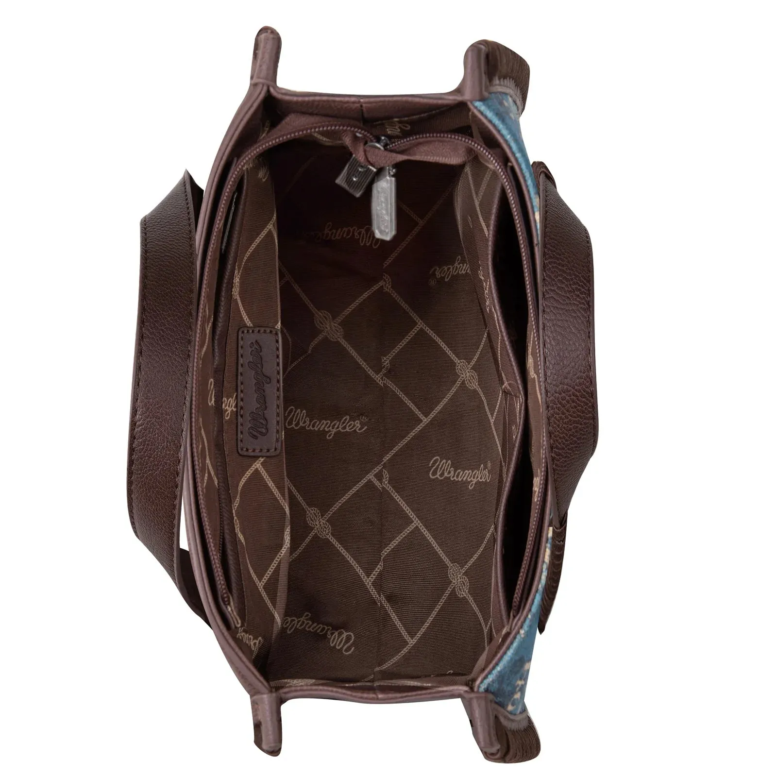 Montana West Wrangler Vintage Retro Cowboy Cool Print Small Canvas Tote/Crossbody