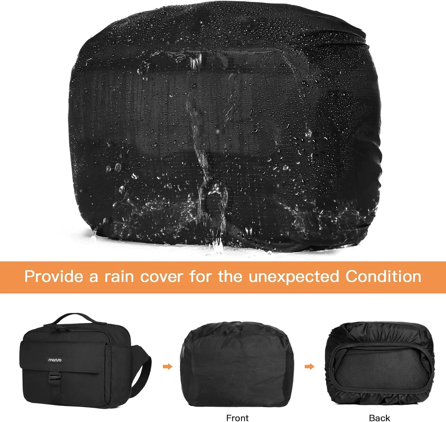 MOSISO Camera Shoulder Bag Case Crossbody Sling Purse, DSLR/SLR/Mirrorless Compact Padded Photography Handbag with Rain Cover Compatible with Canon/Nikon/Sony Cameras and Lenses, Black