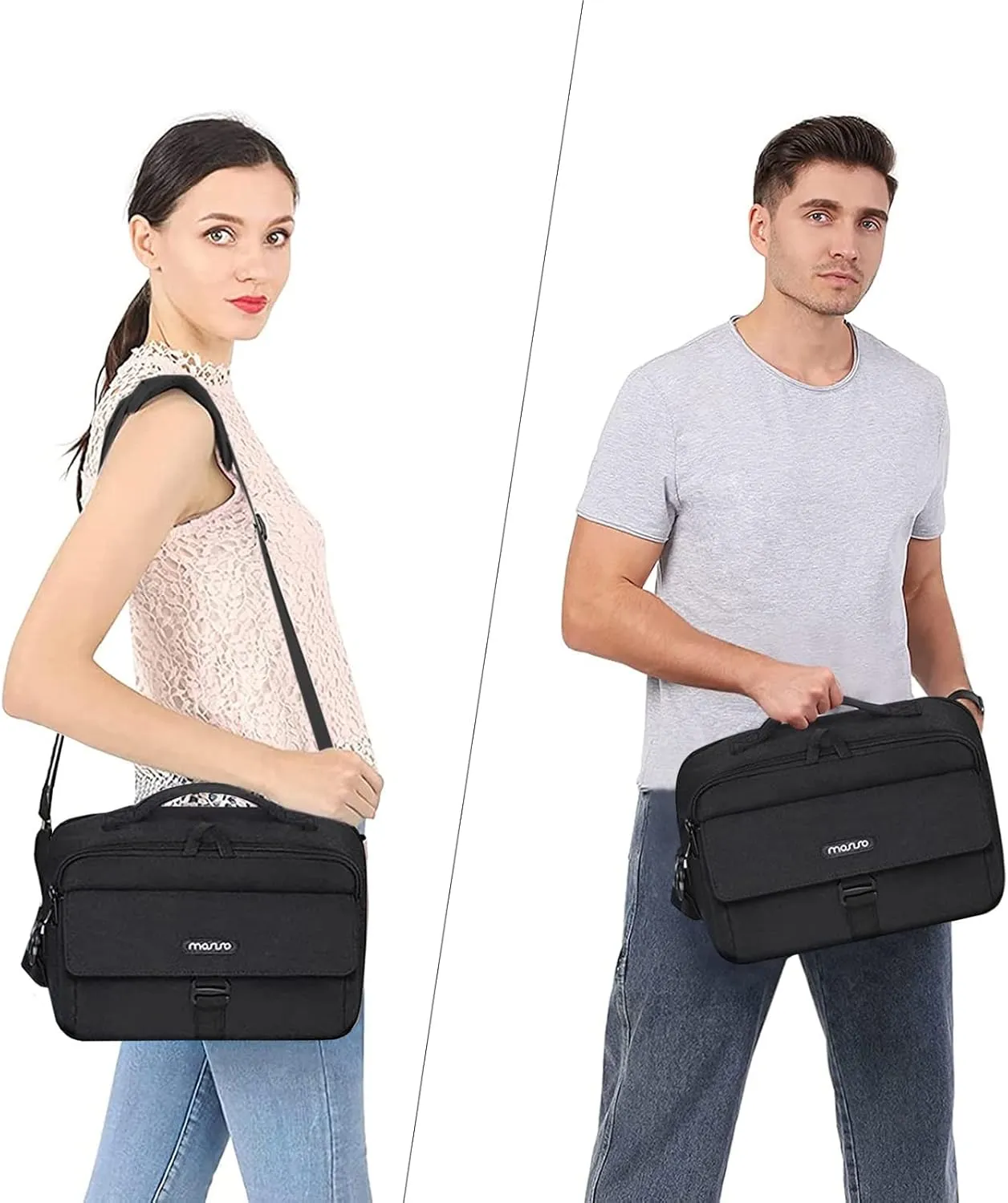 MOSISO Camera Shoulder Bag Case Crossbody Sling Purse, DSLR/SLR/Mirrorless Compact Padded Photography Handbag with Rain Cover Compatible with Canon/Nikon/Sony Cameras and Lenses, Black