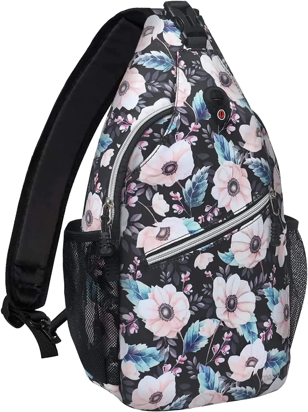 MOSISO Sling Backpack, Multipurpose Travel Hiking Daypack Rope Crossbody Shoulder Bag, Windflowers
