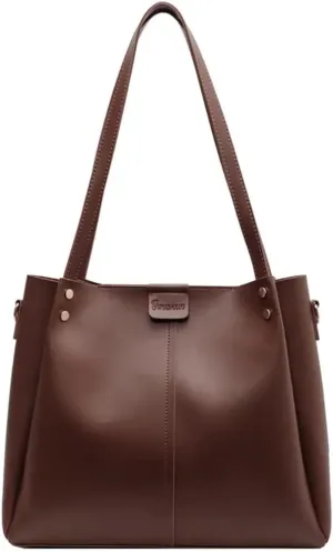 Mudono Shoulder Bag for Women Minimalist Vegan Leather Crossbody Purse Everyday Tote Handbag with Detachable Shoulder Strap