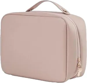 Multi-Compartment Toiletry Cosmetics Bag, Portable & Large Capacity Makeup Bag with Compartments, multi compartment toiletry Bag for Travel (Pink)