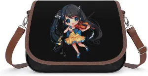 Musician Playing Violin Crossbody Bags for Women PU Leather Tote Bag Purse Shoulder Bag for Travel Office