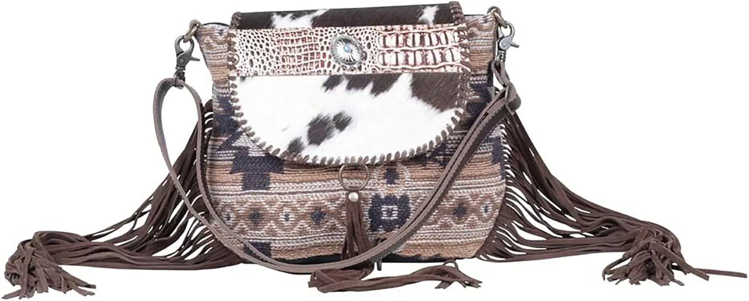 Myra Bag Western Leather Shoulder Bag for Women - Upcycled Canvas Crossbody Bag Fabulous