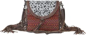 Myra Bag Western Leather Shoulder Bag for Women - Upcycled Canvas Crossbody Bag Gingery