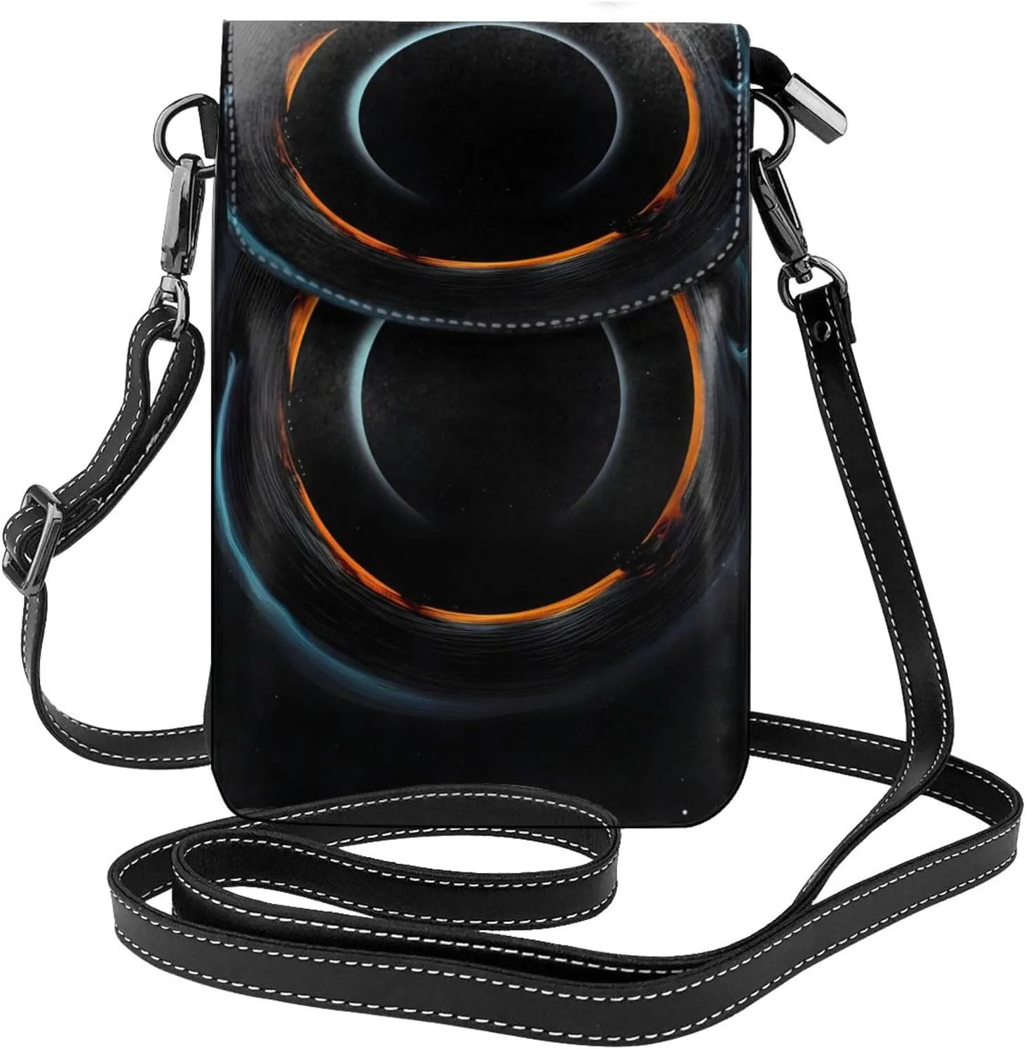 Mysterious Cosmic Black Holes Zippered Crossbody Bag,* Women'S Shoulder Bag With Card Slot, Removable Shoulder Strap, 7.6 X 4.9 In.