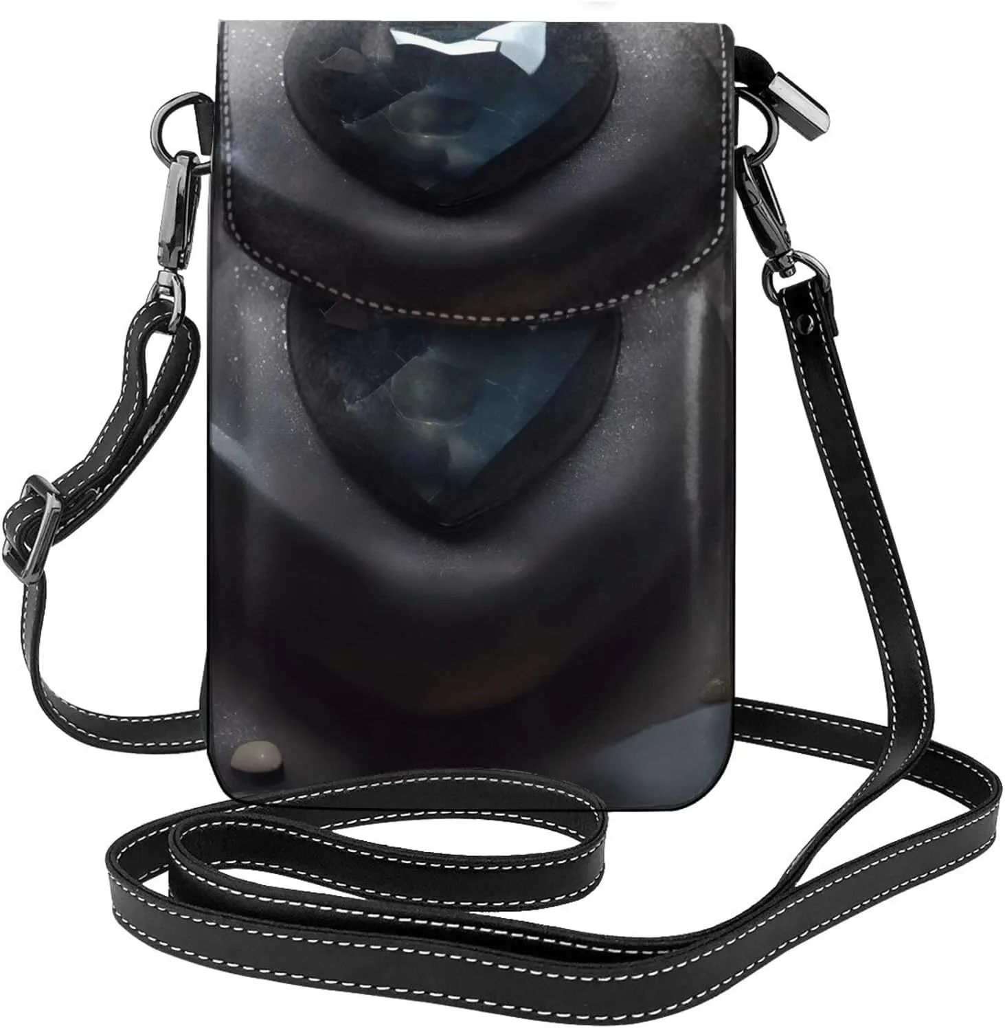 Mysterious Love Stone Zippered Crossbody Bag,* Women'S Shoulder Bag With Card Slot, Removable Shoulder Strap, 7.6 X 4.9 In.
