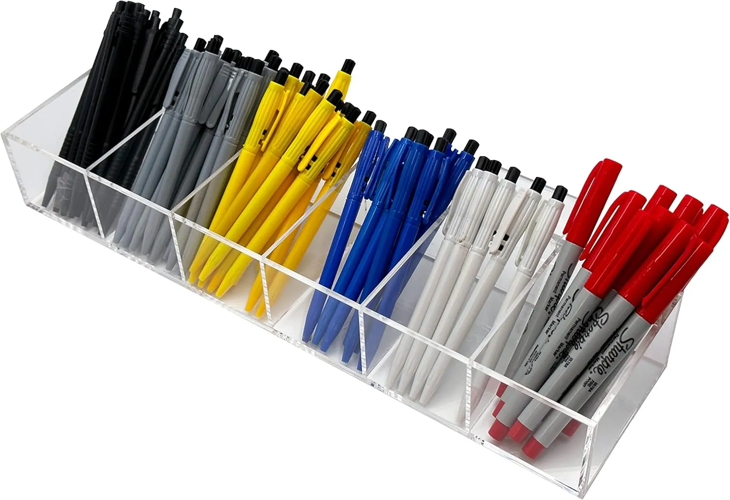 N N’icePackaging – 1 Qty – 6 Bin Acrylic Slatwall Display – Multi-Compartment 2.25” Deep – for Stores/Sales/Showcase/Merchandise/Bargain Items/Candy (6 Bins)