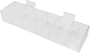 N N’icePackaging – 1 Qty – 6 Bin Acrylic Slatwall Display – Multi-Compartment 2.25” Deep – for Stores/Sales/Showcase/Merchandise/Bargain Items/Candy (6 Bins)