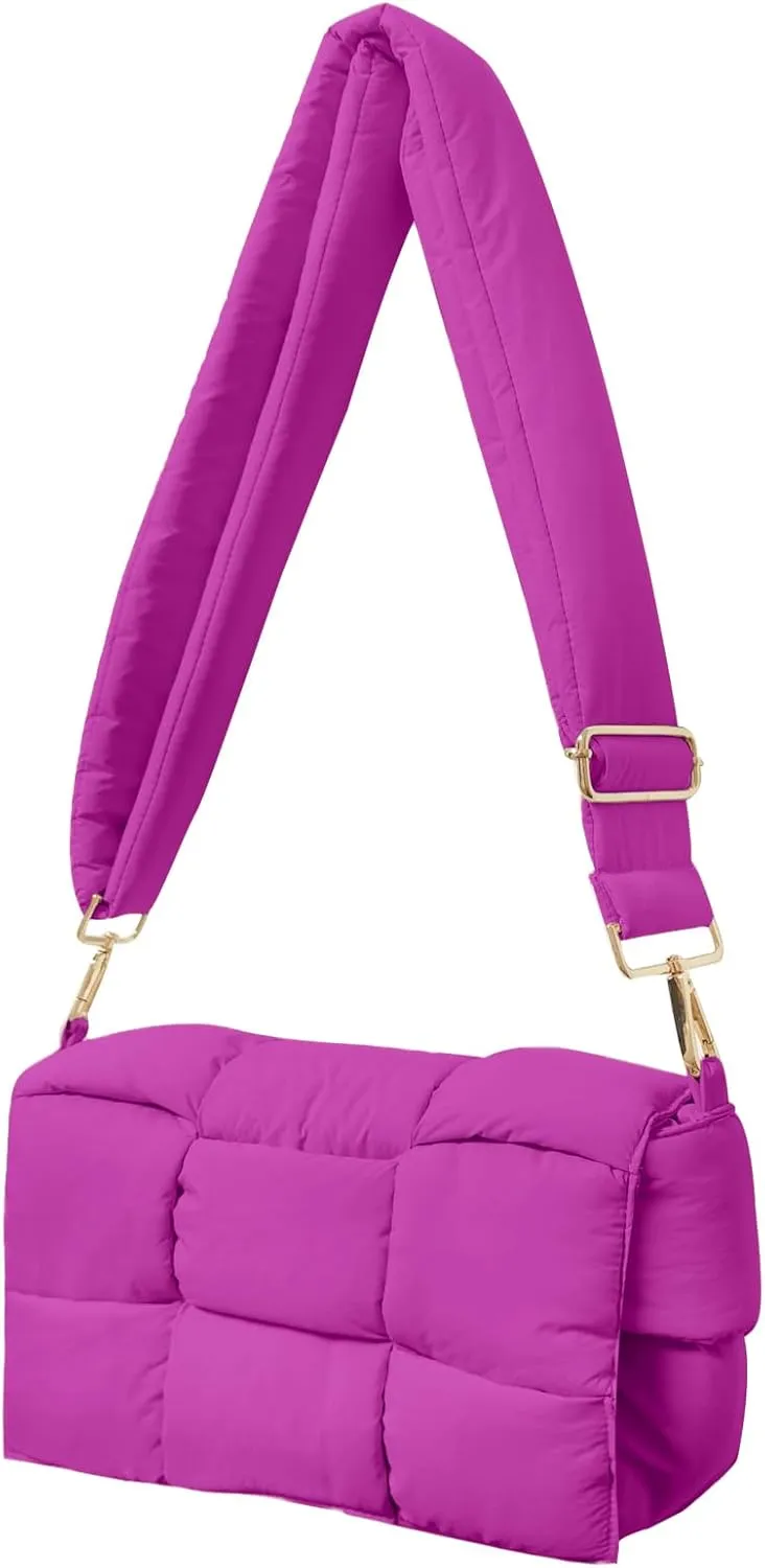 NAARIIAN Shoulder bags for women, Light-weight small puffer purses waterproof, hand-woven puffy bag crossbody handbag