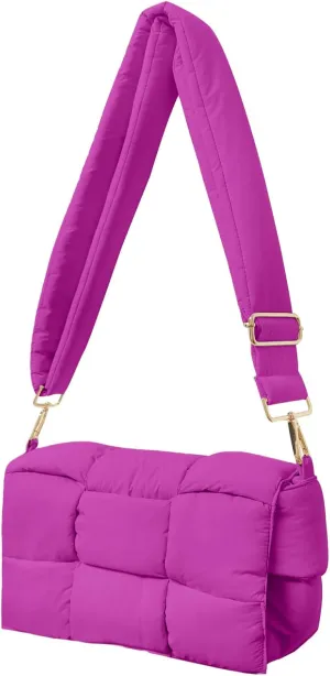 NAARIIAN Shoulder bags for women, Light-weight small puffer purses waterproof, hand-woven puffy bag crossbody handbag