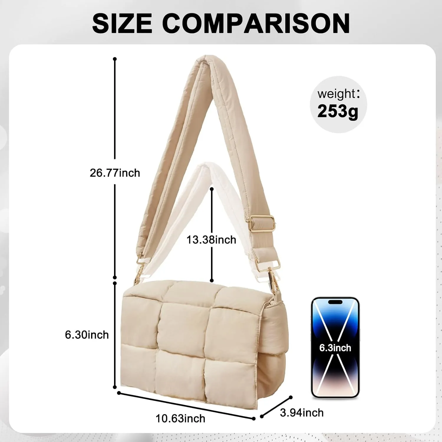 NAARIIAN Shoulder bags for women, Light-weight small puffer purses waterproof, hand-woven puffy bag crossbody handbag