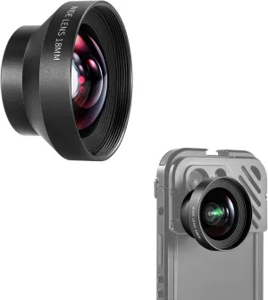 NEEWER 18mm HD 100° Wide Angle Lens for 17mm Thread Lens Backplane, 0.5X Magnification Compatible with SmallRig NEEWER iPhone Samsung Phone Cage with 17mm Lens Adapter, Compatible with Sandmarc, LS-42