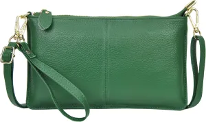 NGIL Women Genuine Leather Crossbody Wristlet, Women's Handbag, Chic Shoulder Bag Small Wristlet Wallet, Golden Accent Zipper