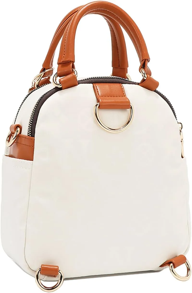 Nicole Lee Multi-Wear Dome Shoulder Bag, Polyester with Vegan Leather, Dual Compartments