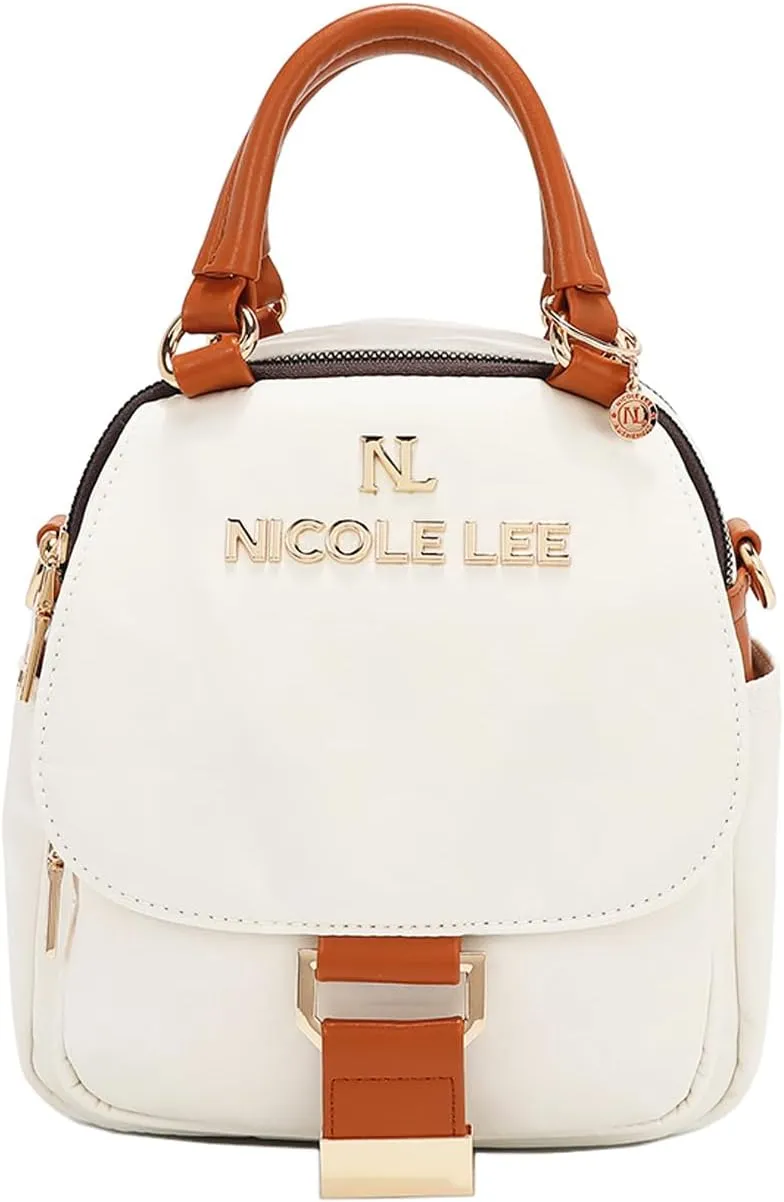 Nicole Lee Multi-Wear Dome Shoulder Bag, Polyester with Vegan Leather, Dual Compartments
