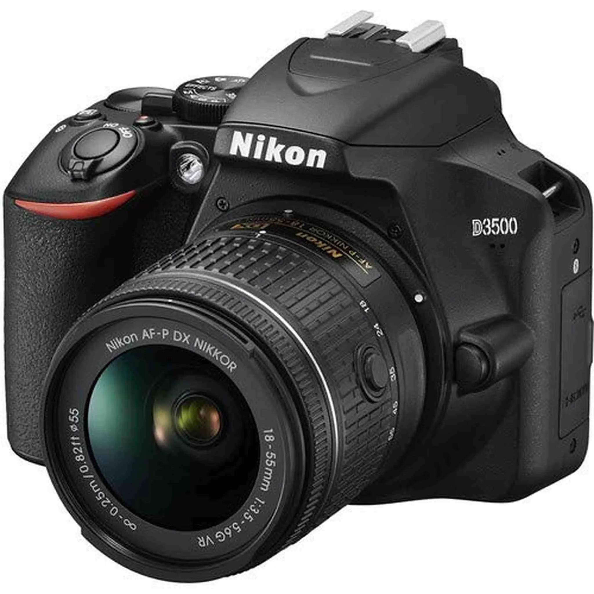 Nikon D3500 DSLR Camera with 18-55mm Lens (1590) Professional Bundle W/Bag, Extra Battery, LED Light, Mic, Filters, Tripod, Monitor and More