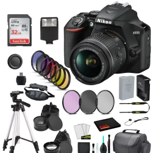 Nikon D3500 DSLR Camera with AF-P 18-55mm VR Lens Bundle SanDisk 32GB SD Card   9PC Filter   MORE - International