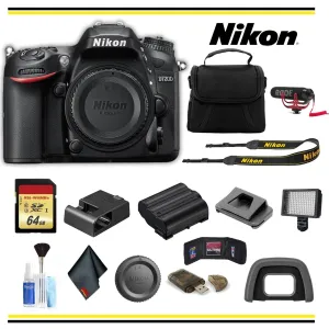 Nikon D7200 DSLR Camera (1554 ) Advanced Bundle W/ Bag, Extra Battery, LED Light, Mic, and More - (International Model )