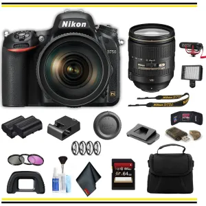 Nikon D750 DSLR Camera with 24-120mm Lens (1549 ) Advanced Bundle W/ Bag, Extra Battery, LED Light, Mic, Filters and More- (International Model )