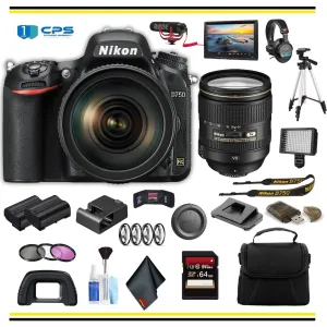 Nikon D750 DSLR Camera with 24-120mm Lens (1549 ) Professional Bundle W/ Bag, Extra Battery, LED Light, Mic, Filters, Tripod, Monitor and More- (International Model )