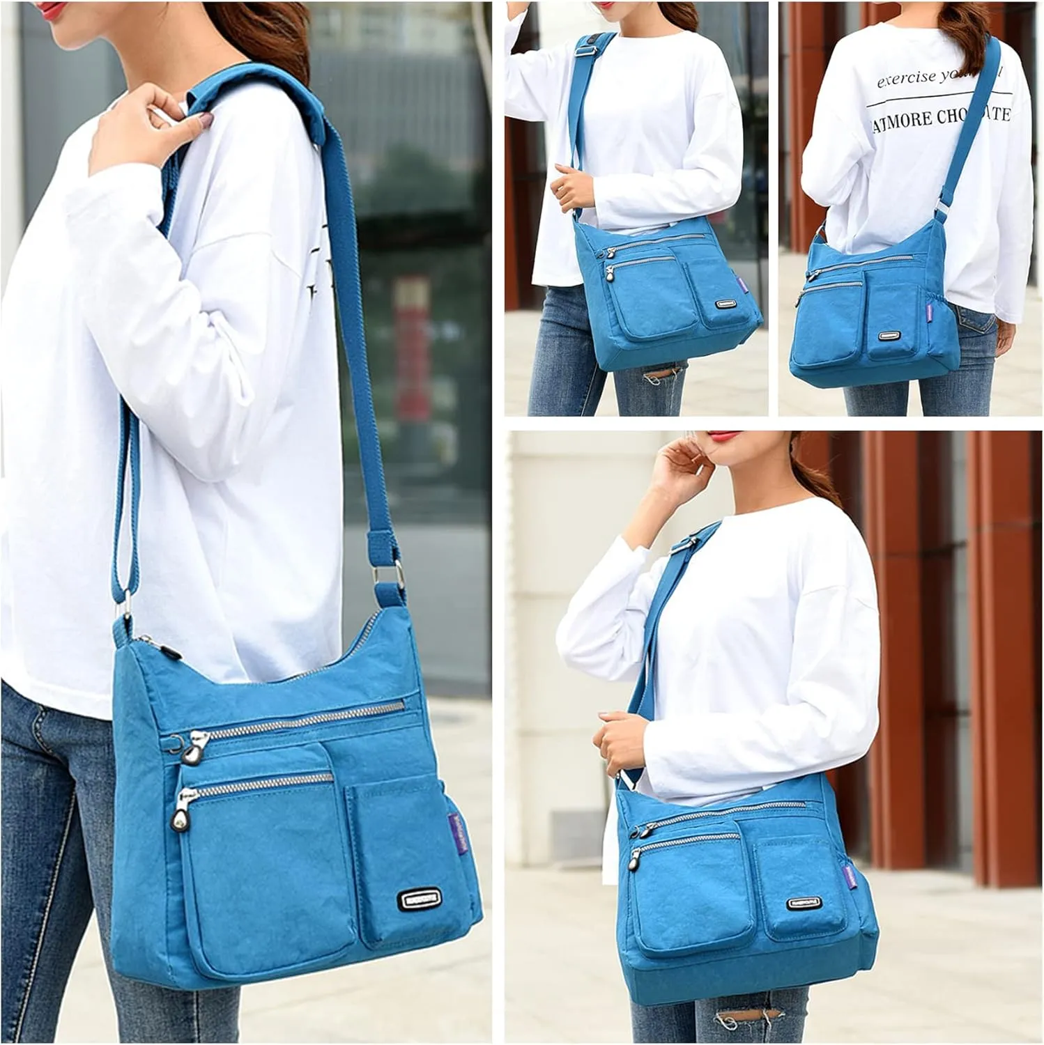 NOTAG Crossbody Bag for Women - Waterproof Multi-Pocket Handbag, Shoulder Bag, Lightweight Large Messenger