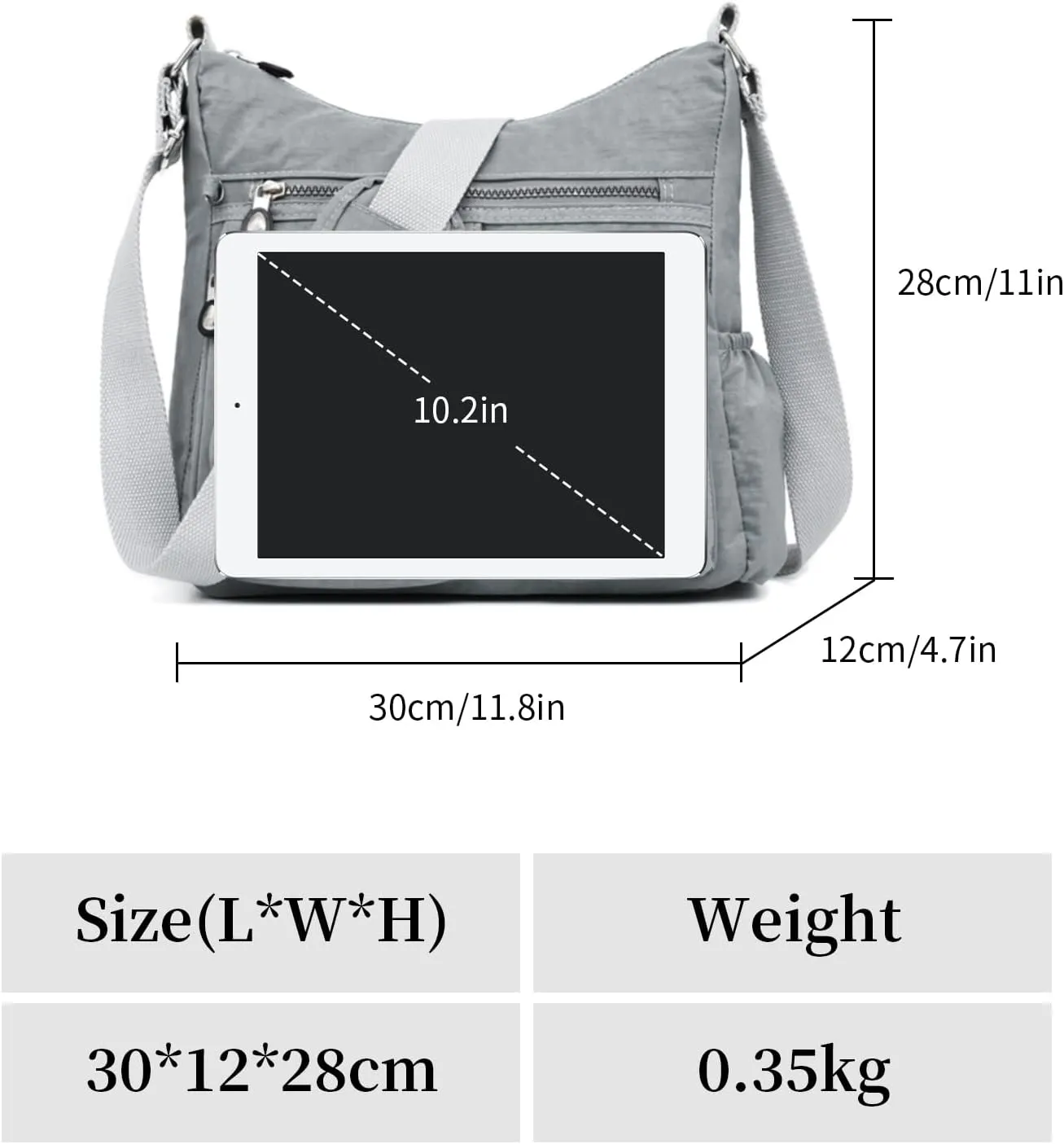 NOTAG Crossbody Bag for Women - Waterproof Multi-Pocket Handbag, Shoulder Bag, Lightweight Large Messenger