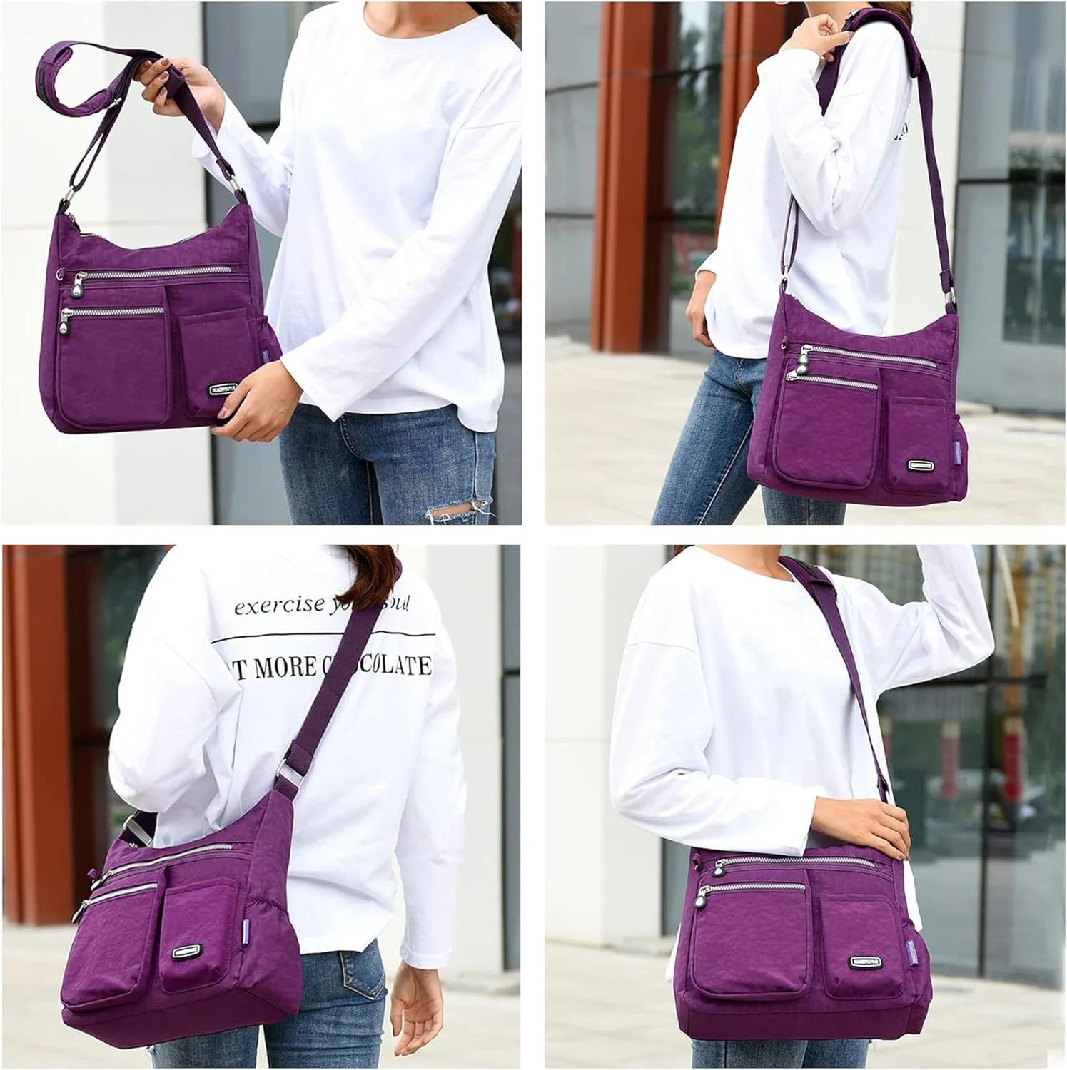 NOTAG Crossbody Bag for Women - Waterproof Multi-Pocket Handbag, Shoulder Bag, Lightweight Large Messenger