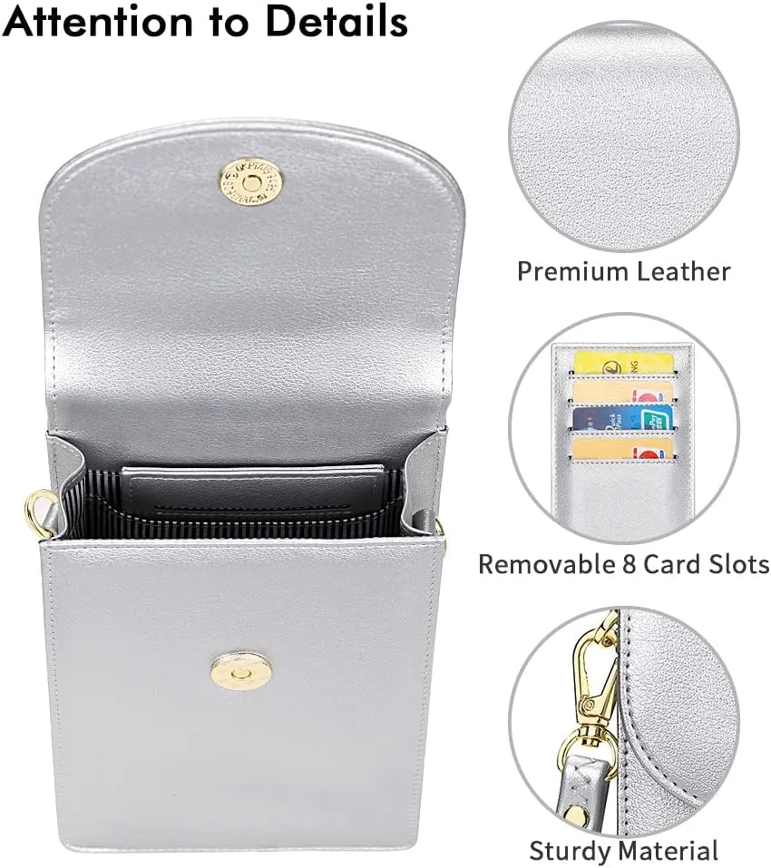 nuoku Crossbody Phone Bag for Women, Mini Crossbody Purse, Small Phone Wallet Crossbody with Removable Card Holder