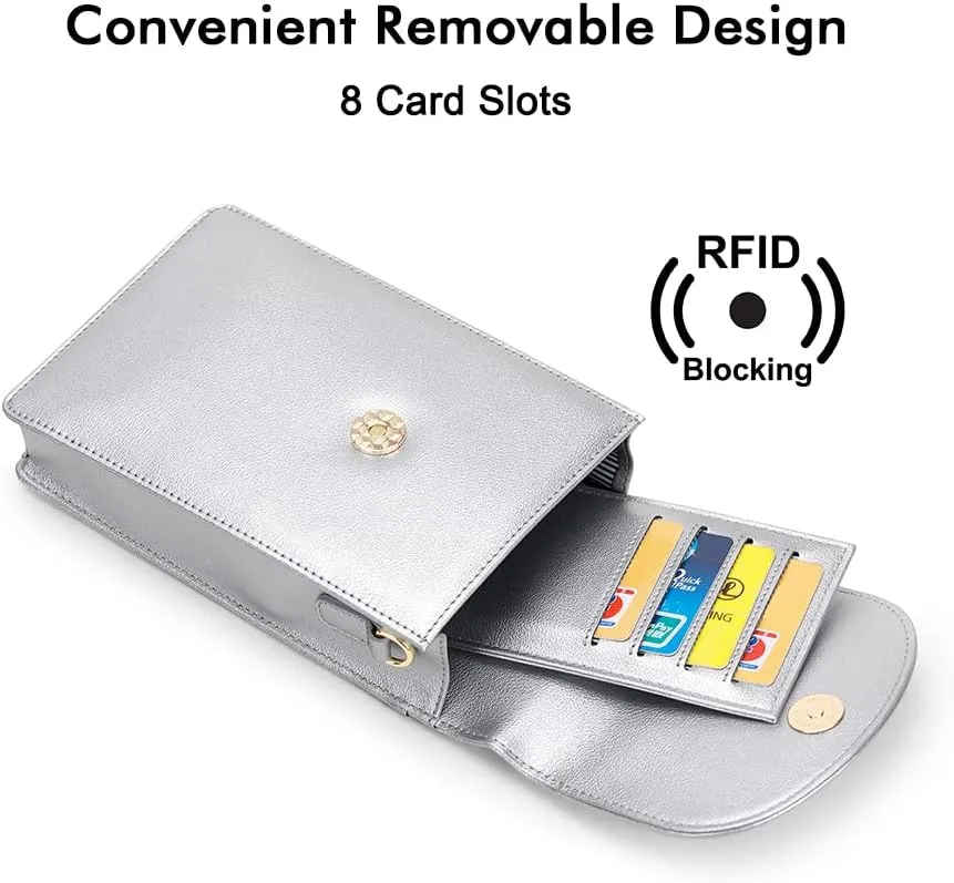 nuoku Crossbody Phone Bag for Women, Mini Crossbody Purse, Small Phone Wallet Crossbody with Removable Card Holder