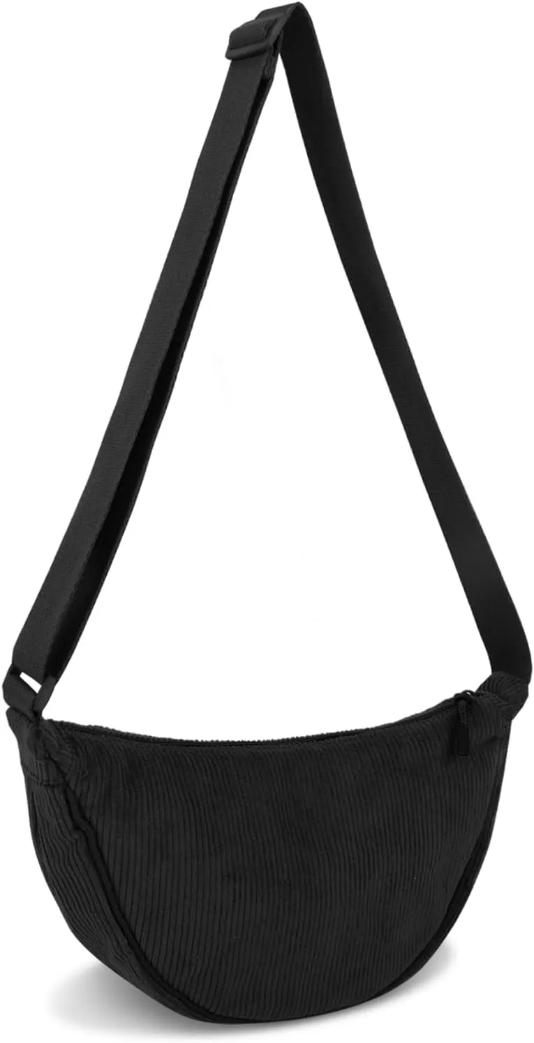 Nylon Crescent Crossbody Bag for Women Purses Trendy Men,Small Travel Sling Bag Hobo