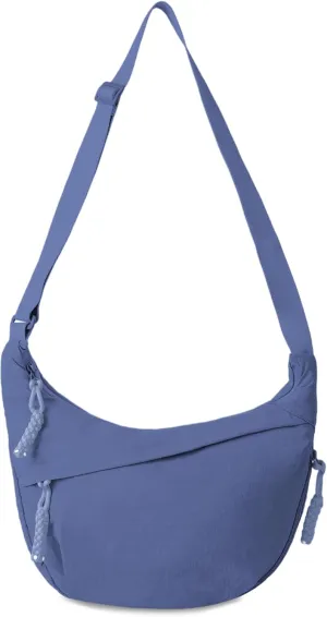 Nylon Crescent Crossbody Bag Hobo Bag for Women Men, Small Dumpling Shoulder bag with Adjustable Strap, Casual Sling Bag
