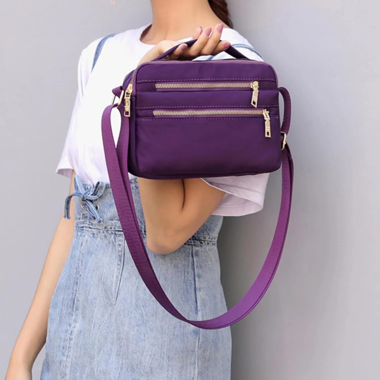 Nylon Crossbody Bag for Women, Waterproof Shoulder Purse Bag with Adjustable Strap, Crossbody Handbag for Women